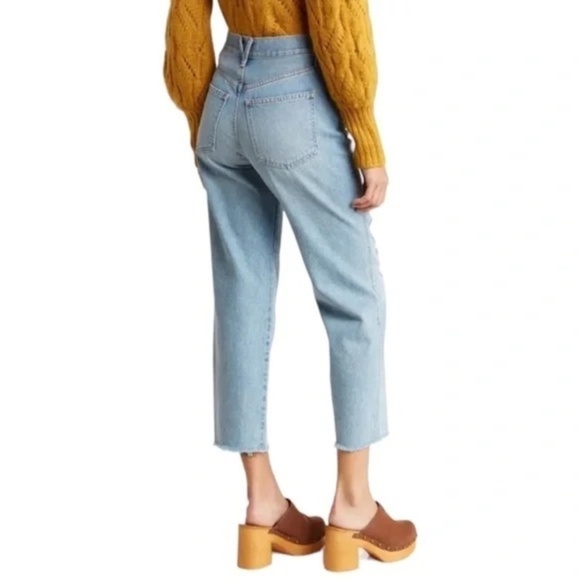 NEW Veronica Beard Blake Crop Classic Ripped High Waist Straight Leg Jeans sz 26 - Picture 6 of 8